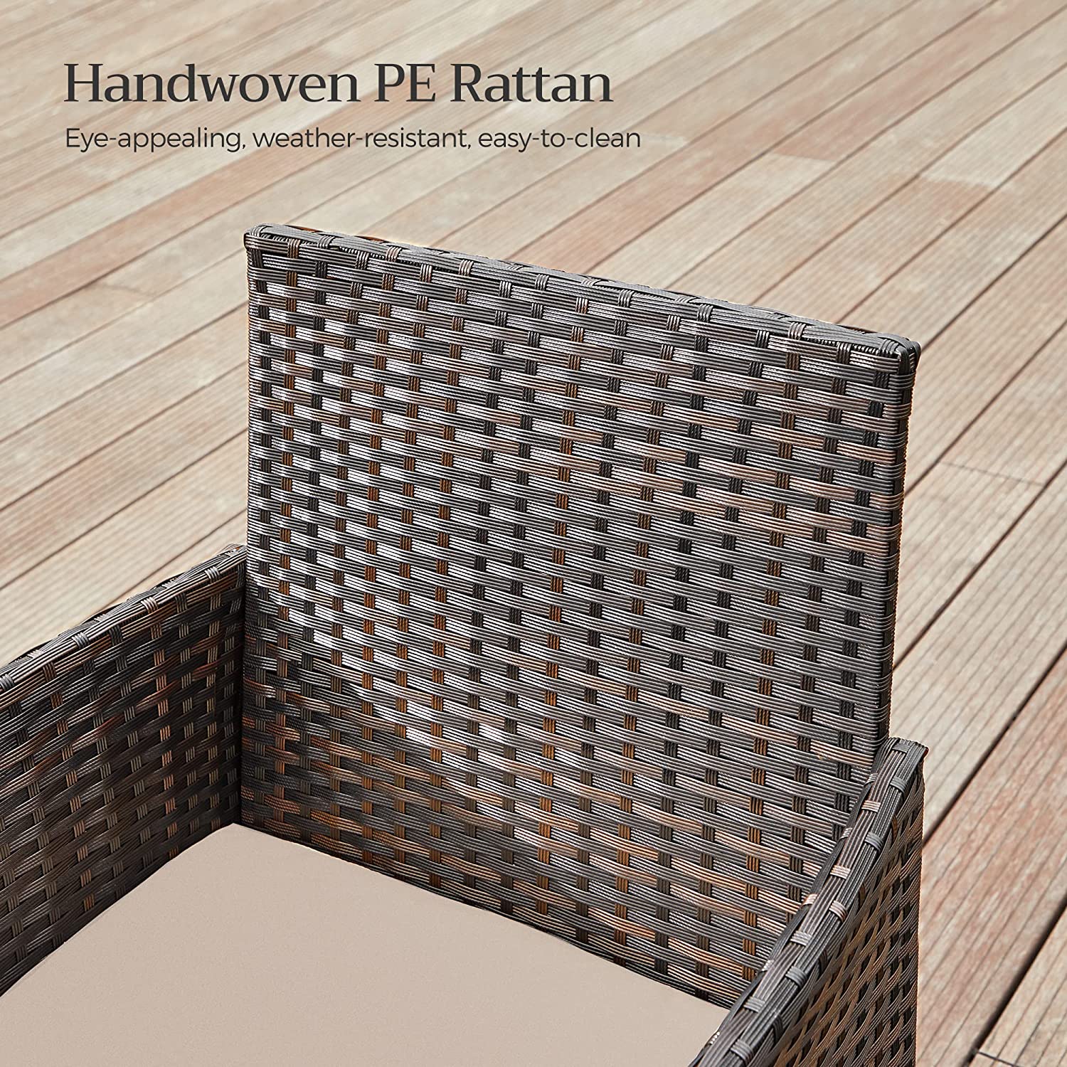 Garden Furniture Set - Brown and Taupe - Polyrattan