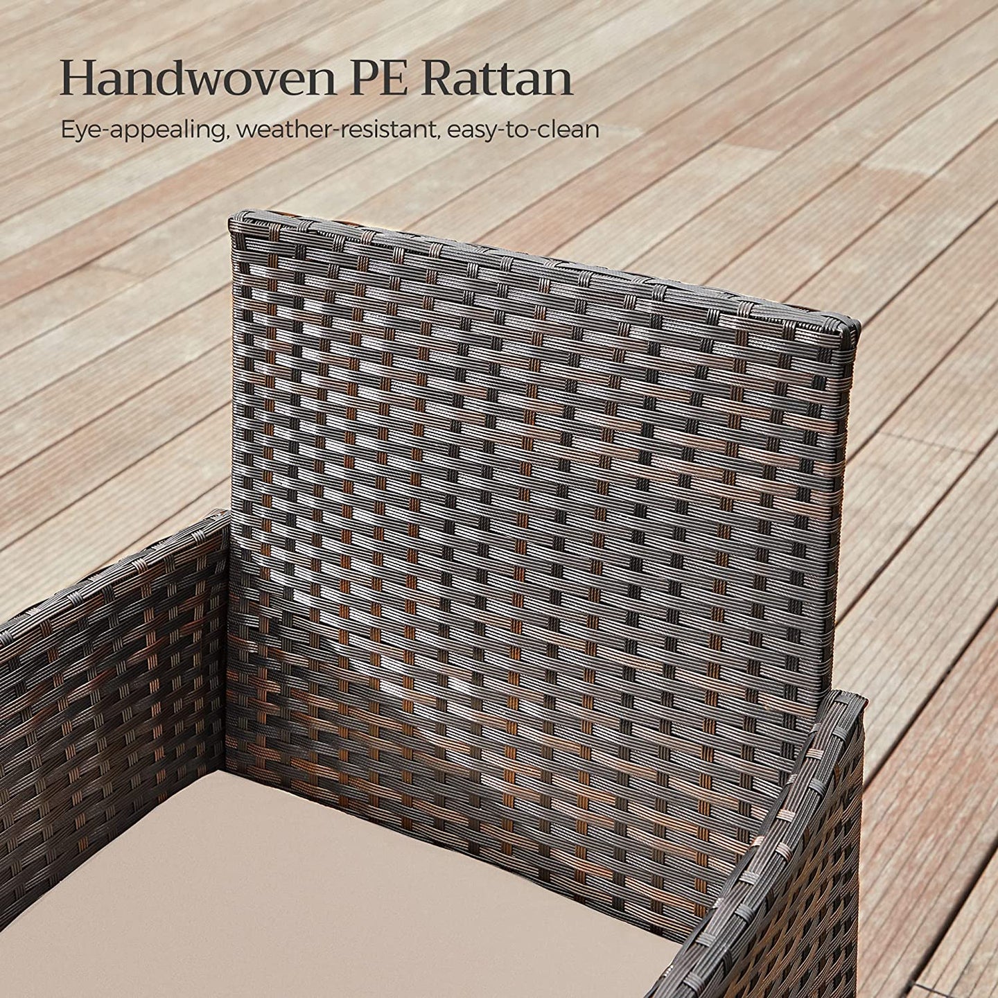Garden Furniture Set - Brown and Taupe - Polyrattan