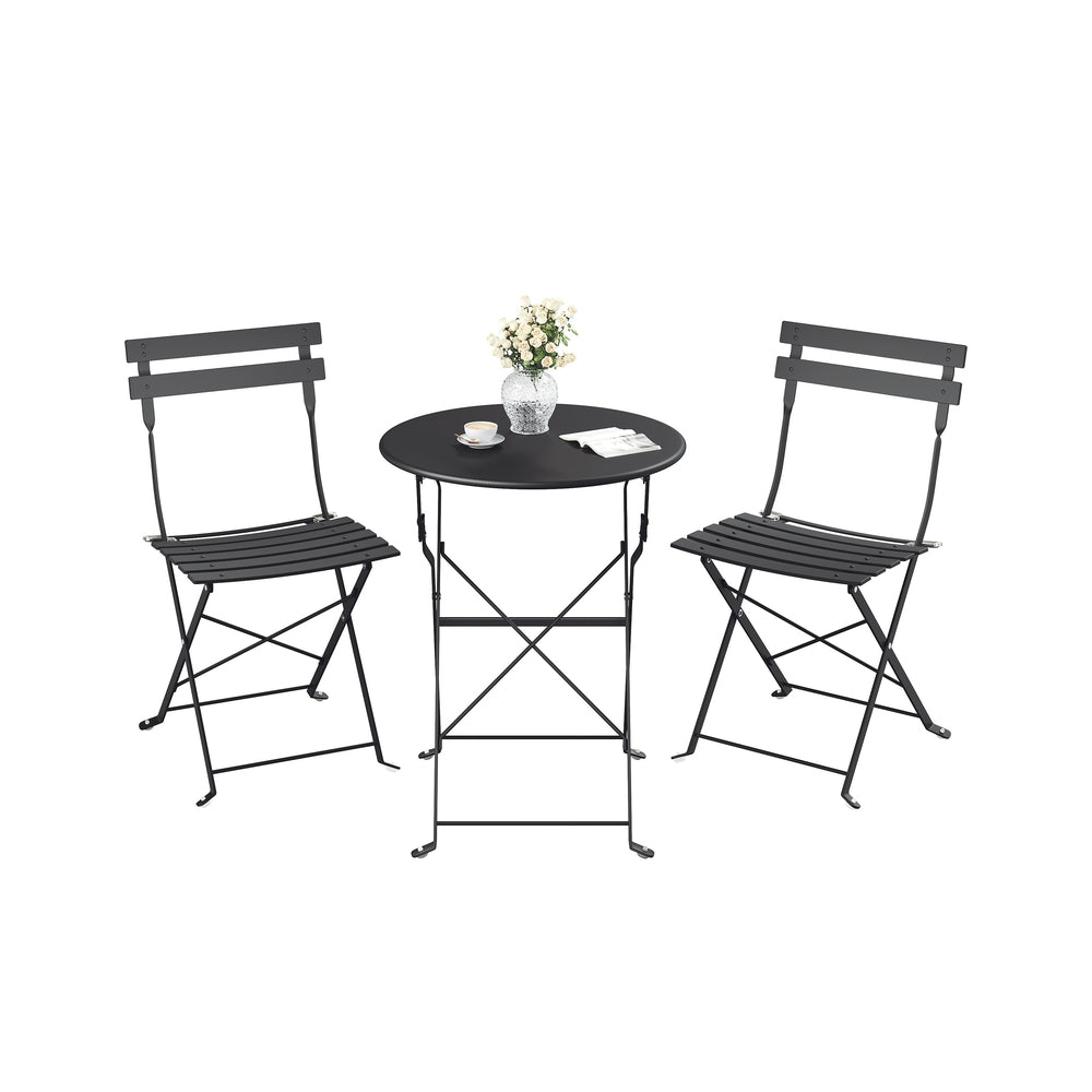 3-Piece Folding Bistro Set - 21.9L - Steel - Weather-Resistant