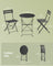 3-Piece Folding Bistro Set - 21.9L - Steel - Weather-Resistant