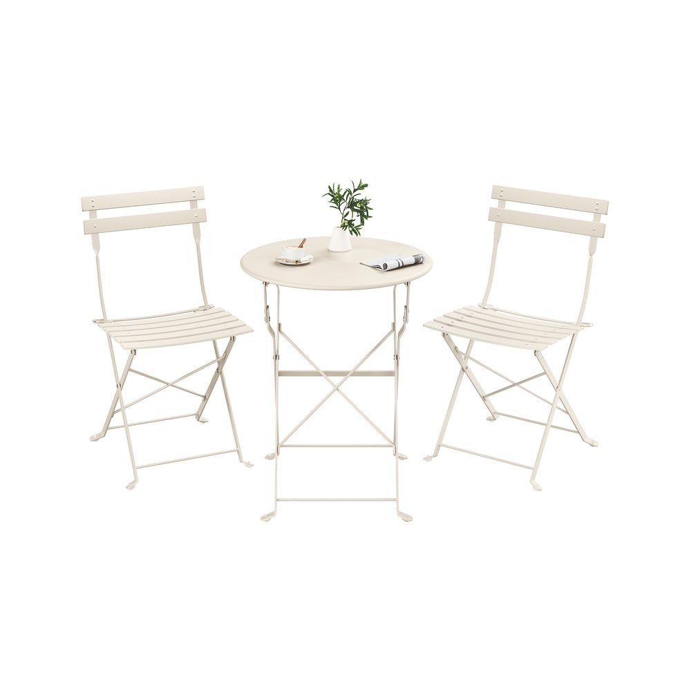 3-Piece Folding Bistro Set - 22L - Steel - Weather-Resistant