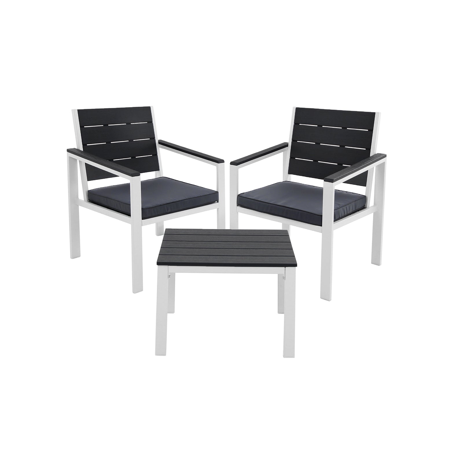 Patio Furniture Set - Iron - Grey & White - Includes 2 Chairs