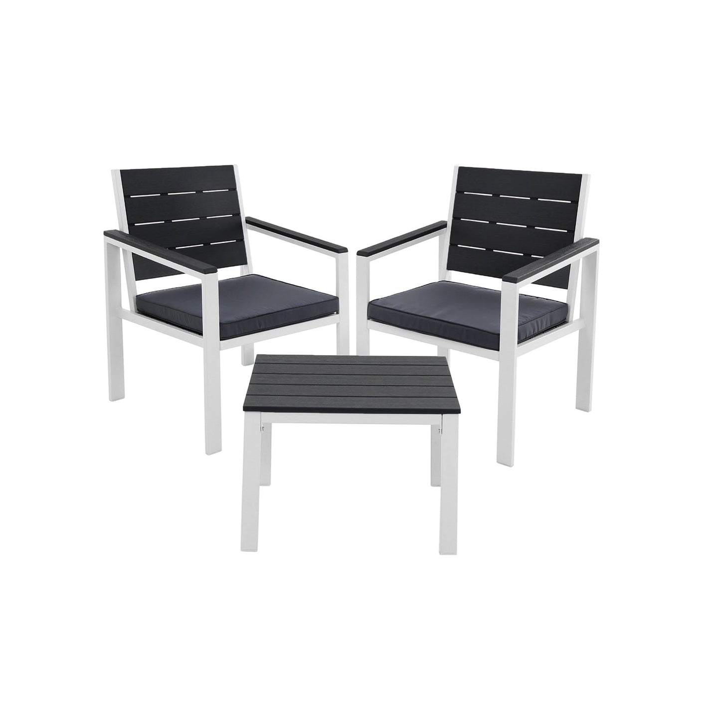 Patio Furniture Set - Iron - Grey & White - Includes 2 Chairs