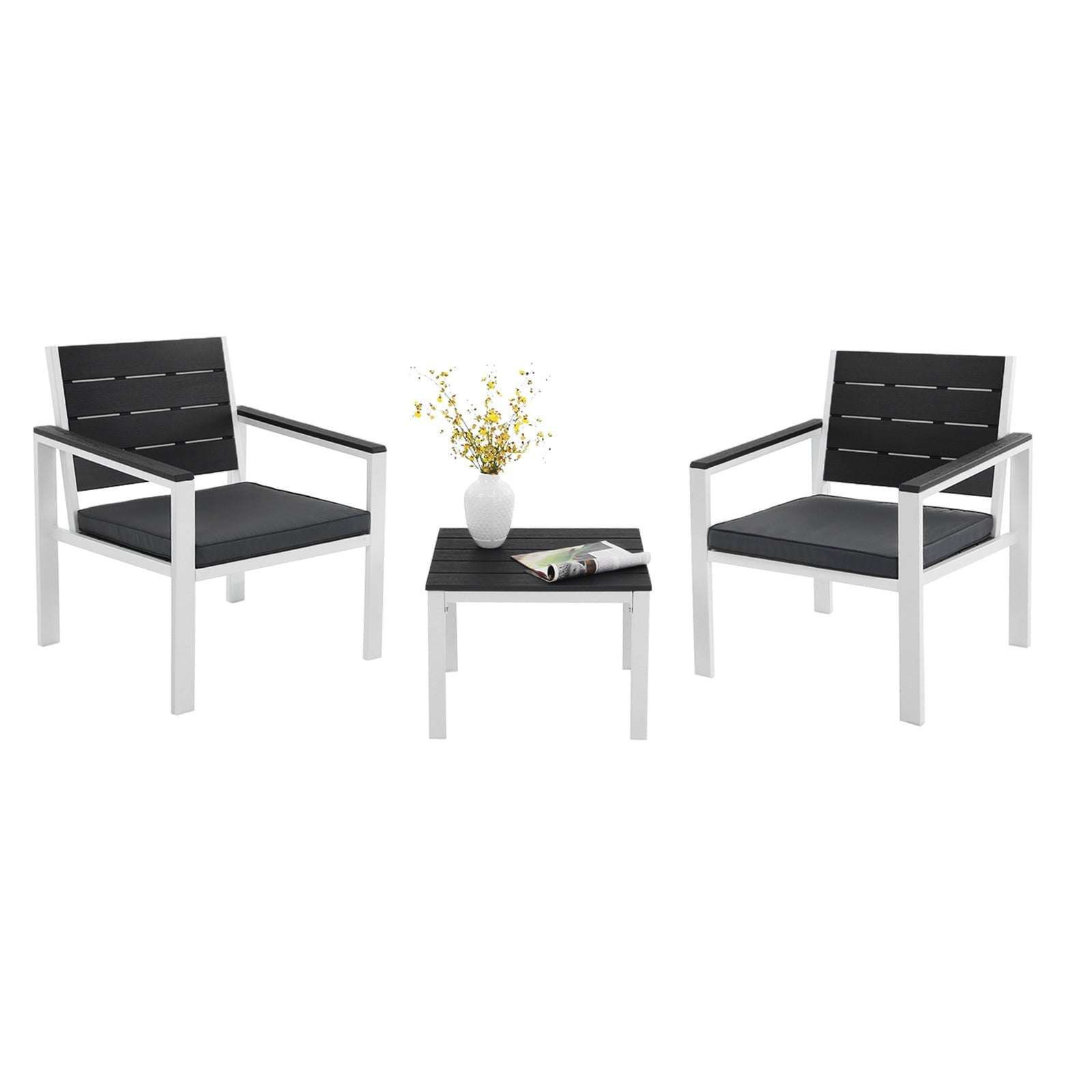 Patio Furniture Set - Iron - Grey & White - Includes 2 Chairs