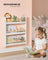 Wall-Mounted 3-Tier Children's Bookcase - Wood - White and Natural - Toy Organizer