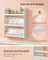 Wall-Mounted 3-Tier Children's Bookcase - Wood - White and Natural - Toy Organizer