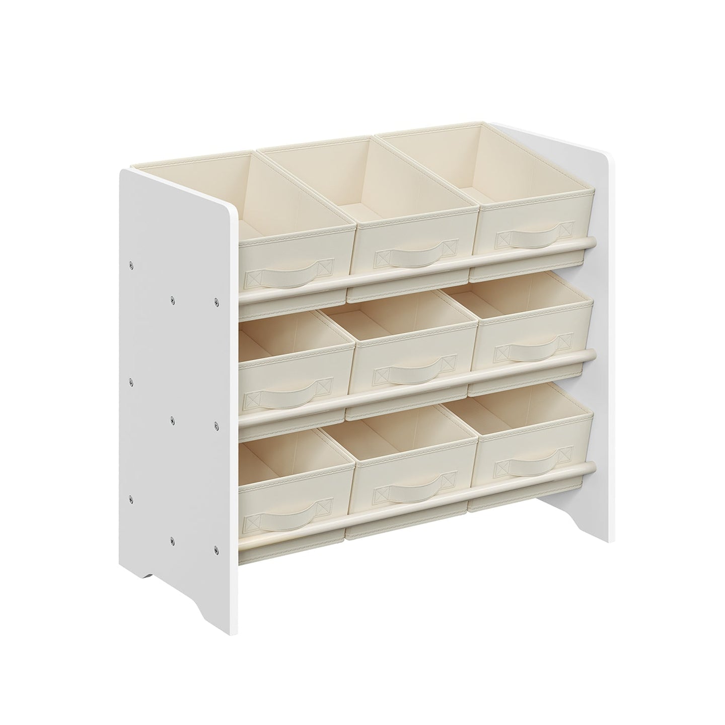 Kids Toy Organiser - 9 Spacious Boxes - Non-Woven Fabric - Cloud White