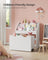 Kids Bookshelf and Toy Organiser - Engineered Wood - Cloud White - Multipurpose with Wheels and 3 Shelves
