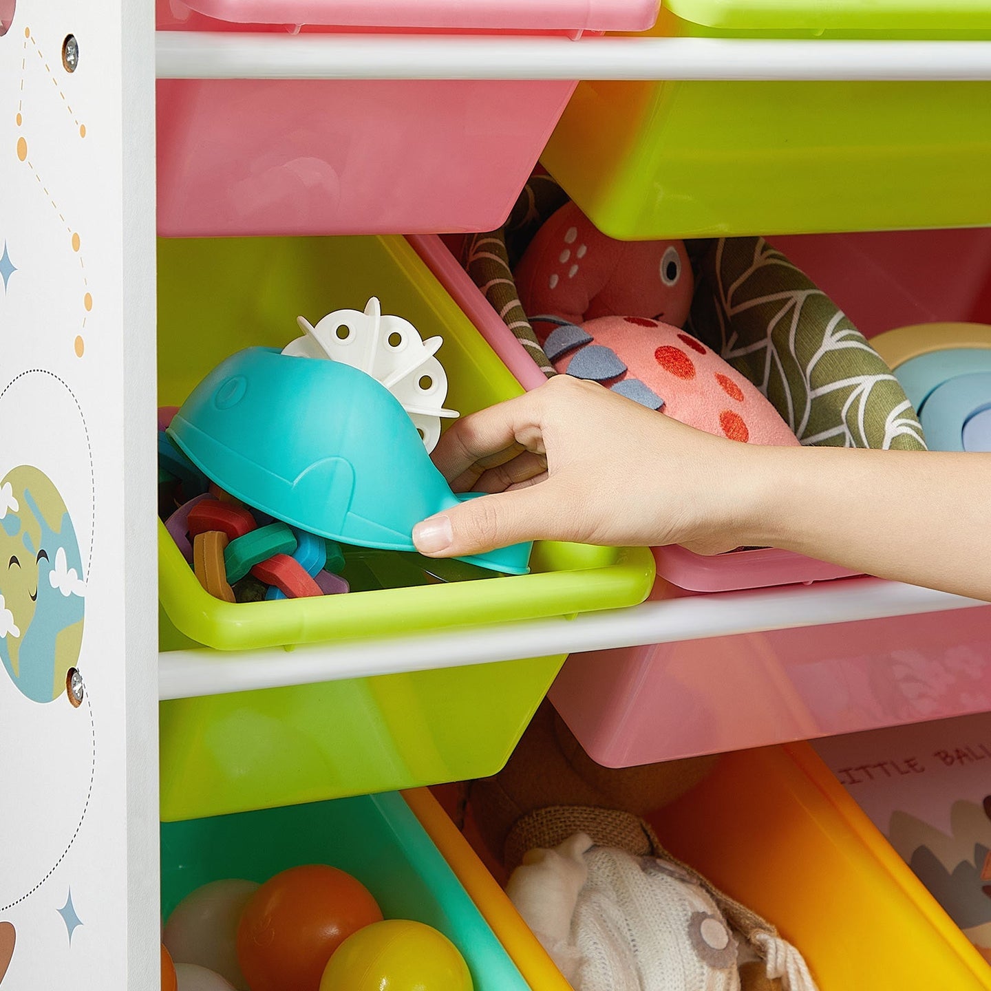 Toy Organiser - PP - White - 16 Removable Containers