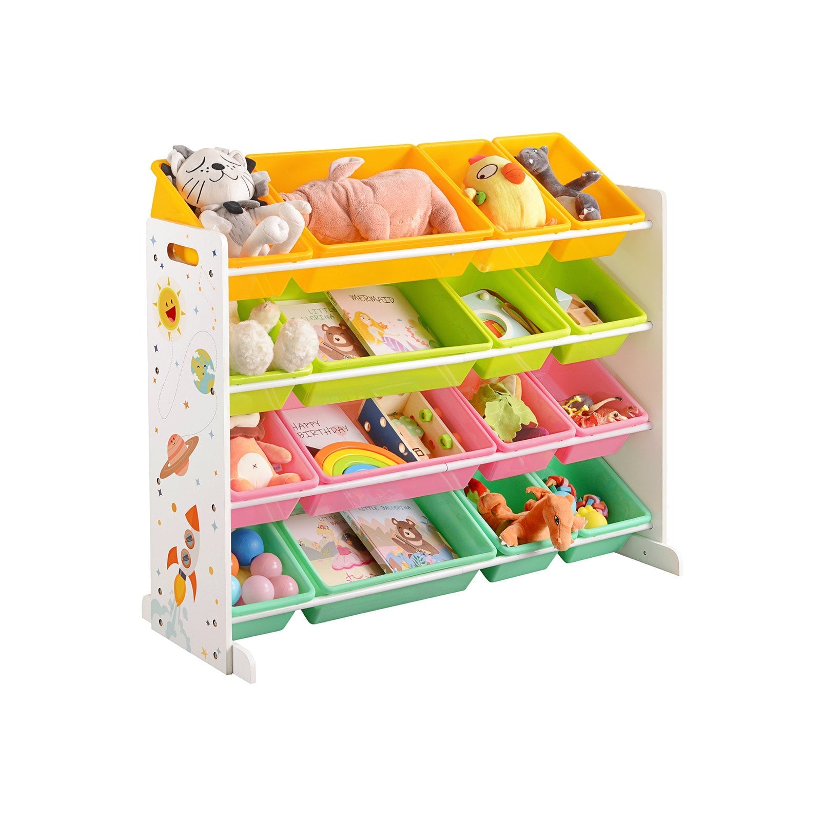 Toy Organiser - PP - White - 16 Removable Containers