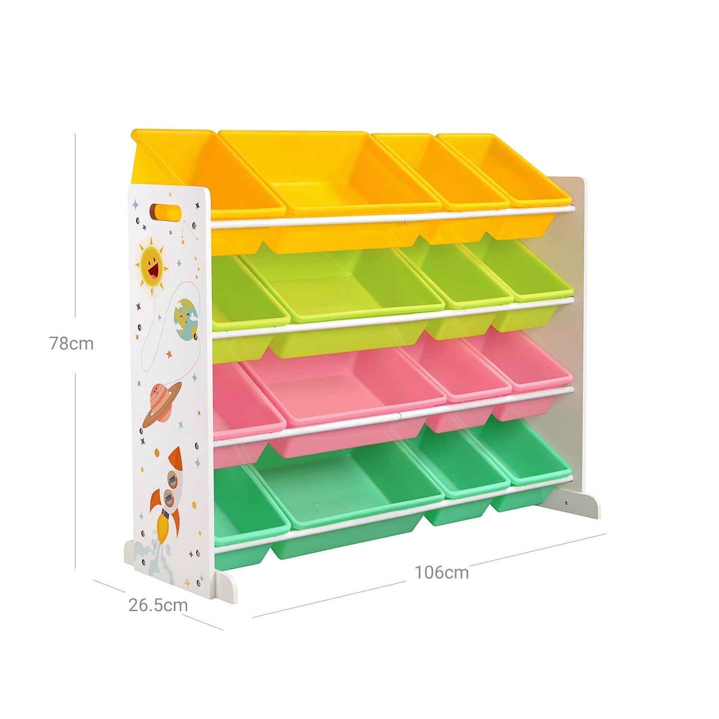 Toy Organiser - PP - White - 16 Removable Containers