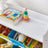 Toy Organizer - 9 Removable Non-Woven Fabric Bins - White - Wooden Frame