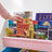 Book Storage Shelf - Wood - White - 3-Tier with Fabric Containers