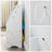 Book Storage Shelf - Wood - White - 3-Tier with Fabric Containers
