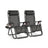 Folding Zero Gravity Reclining Chairs - 2 Chairs - PP Plastic - Adjustable Headrest