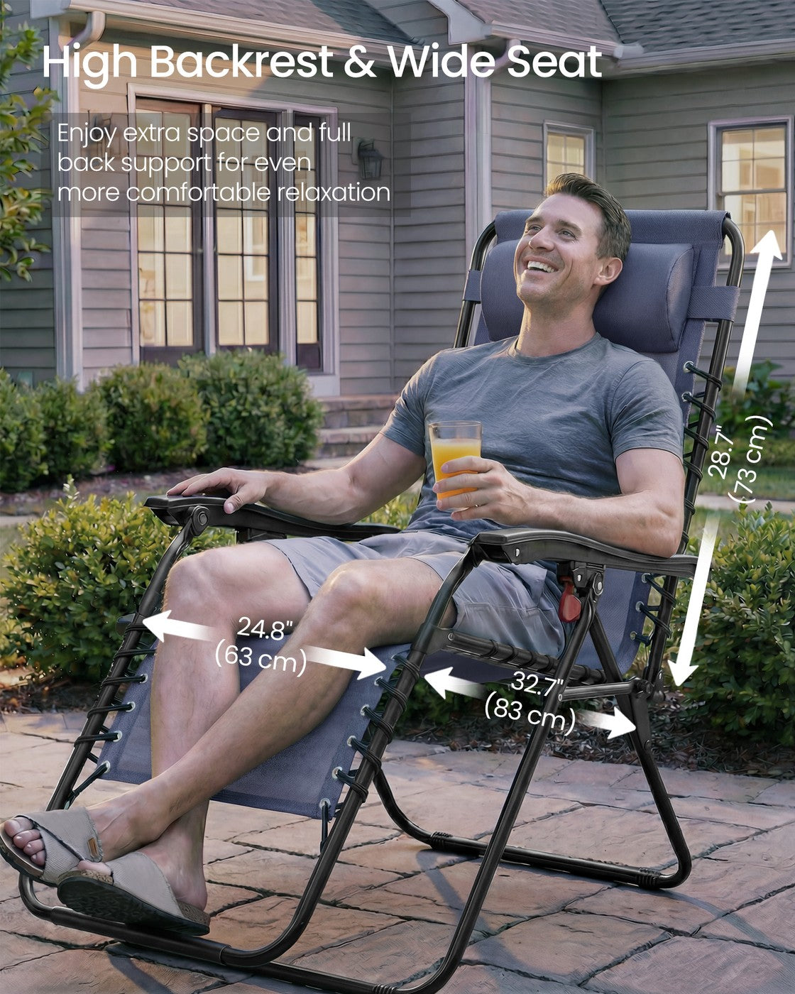 Set of 2 Zero Gravity Reclining Chairs - Steel - Folding