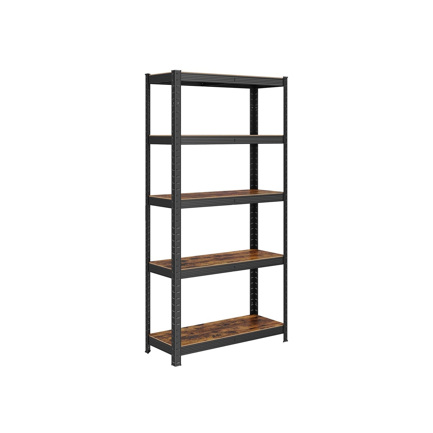 Storage Shelf - Reinforced Steel - Silver - 5-Tier Adjustable Design