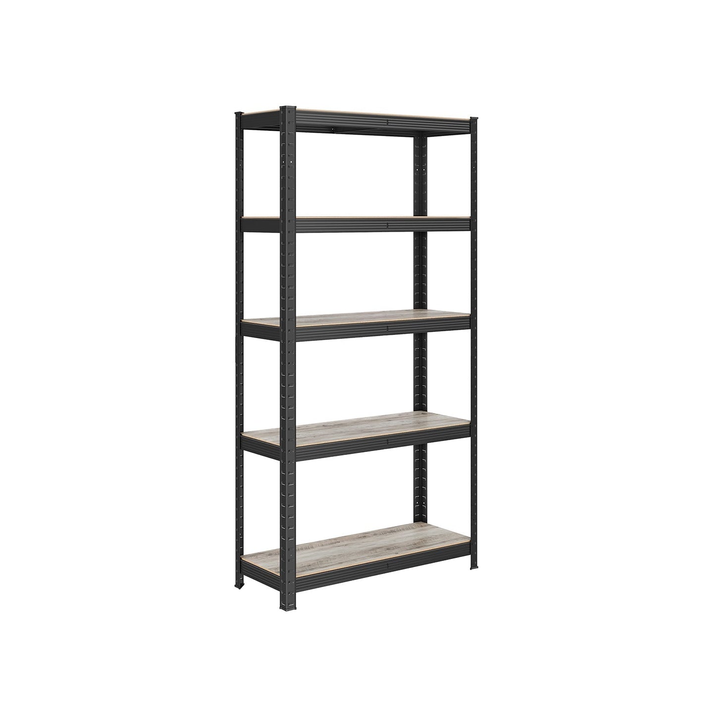 5-Tier Shelving Unit - Reinforced Steel - Greige and Black - Adjustable Shelves