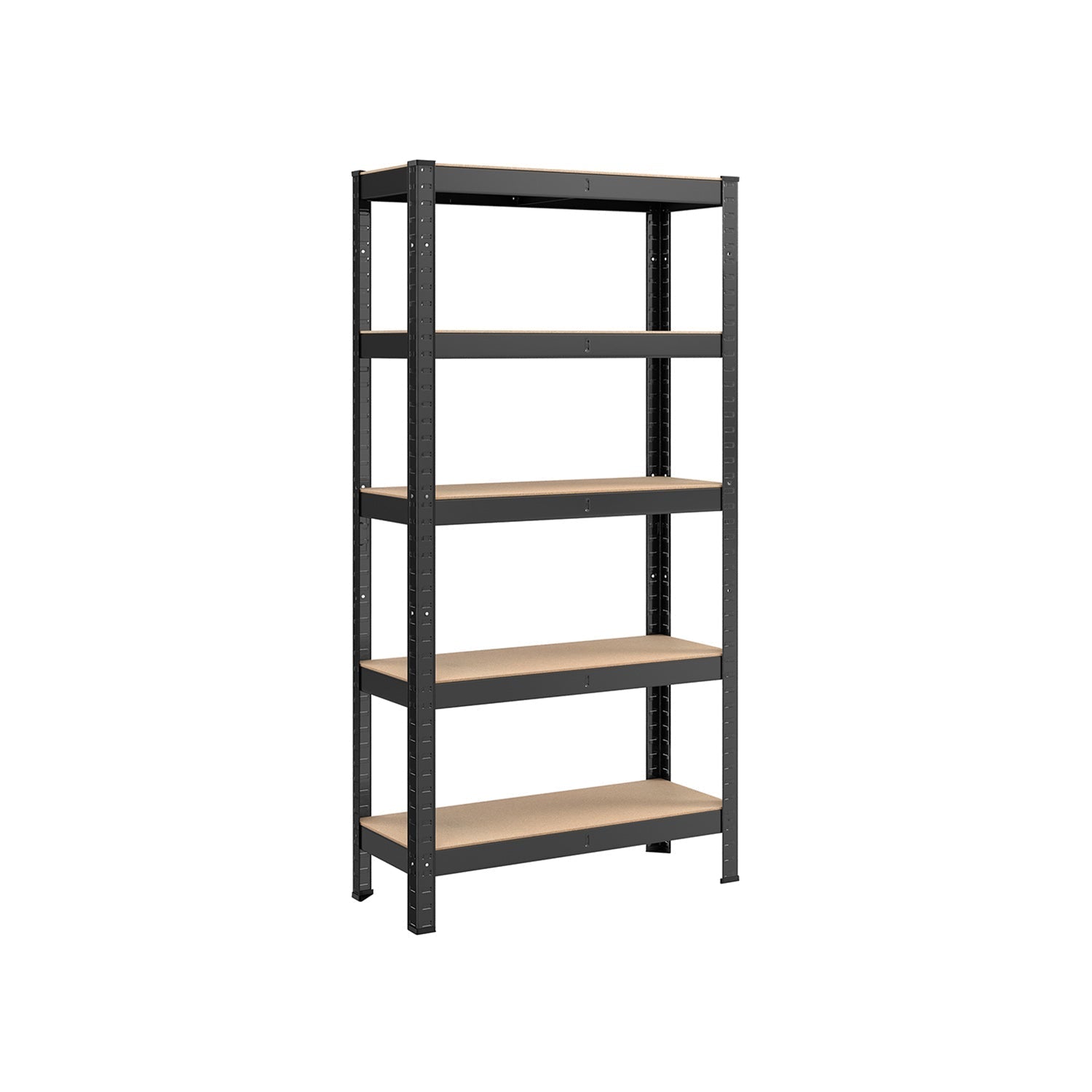 5-Tier Shelving Unit - 650 kg Maximum Load - Reinforced Steel - Black