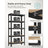 5-Tier Shelving Unit - 650 kg Maximum Load - Reinforced Steel - Black