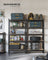 Set of 2 Shelving Units - 5-Tier Adjustable Shelves - Reinforced Steel - Silver