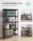 Set of 2 Shelving Units - 5-Tier Adjustable Shelves - Reinforced Steel - Silver