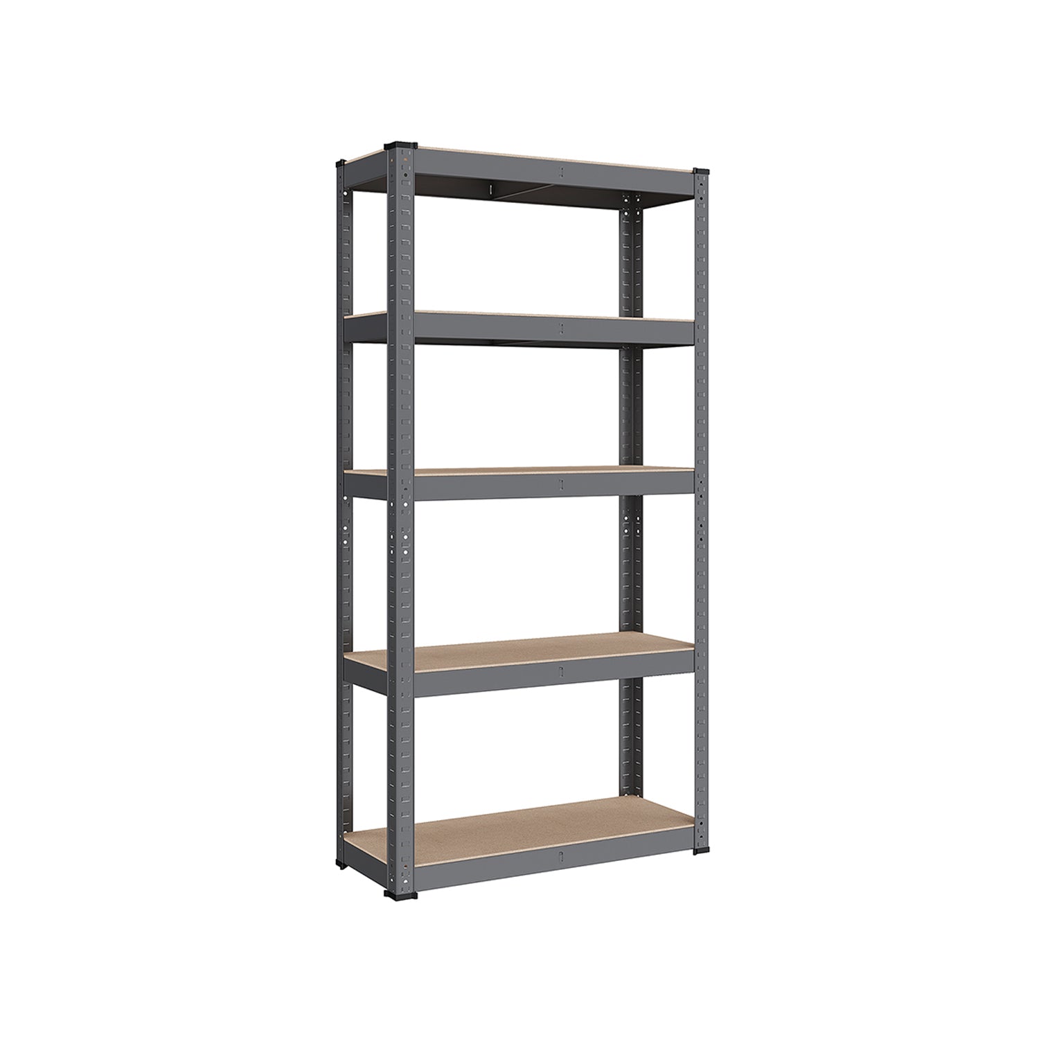 Storage Shelf - Reinforced Steel - Silver - 5-Tier Adjustable Design