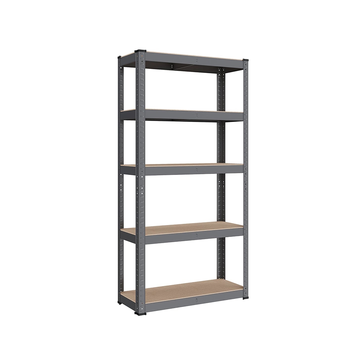 Storage Shelf - Reinforced Steel - Silver - 5-Tier Adjustable Design