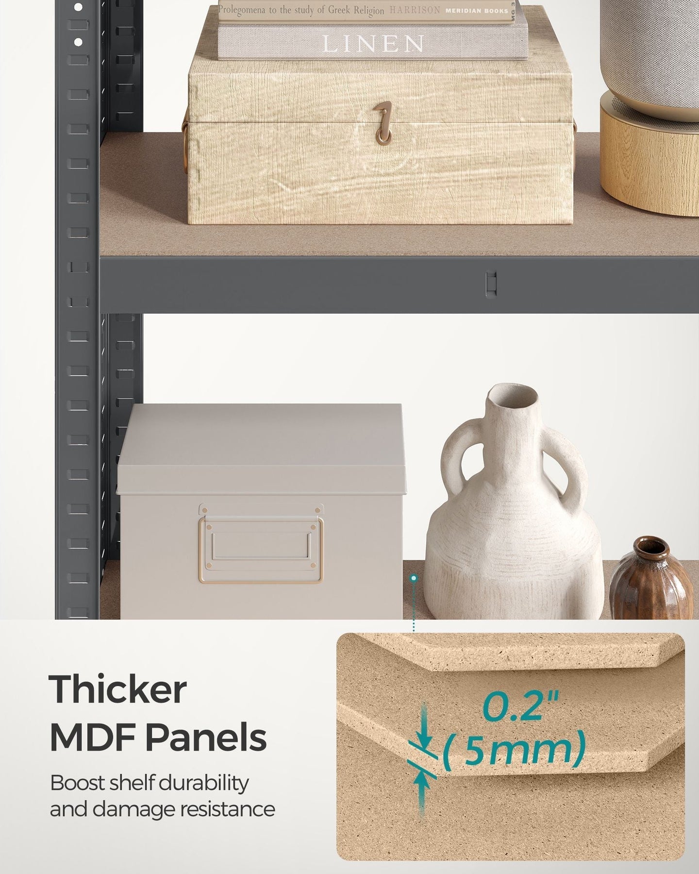 5-Tier Steel Shelving Unit - Reinforced Steel - Slate Grey - Adjustable Shelves