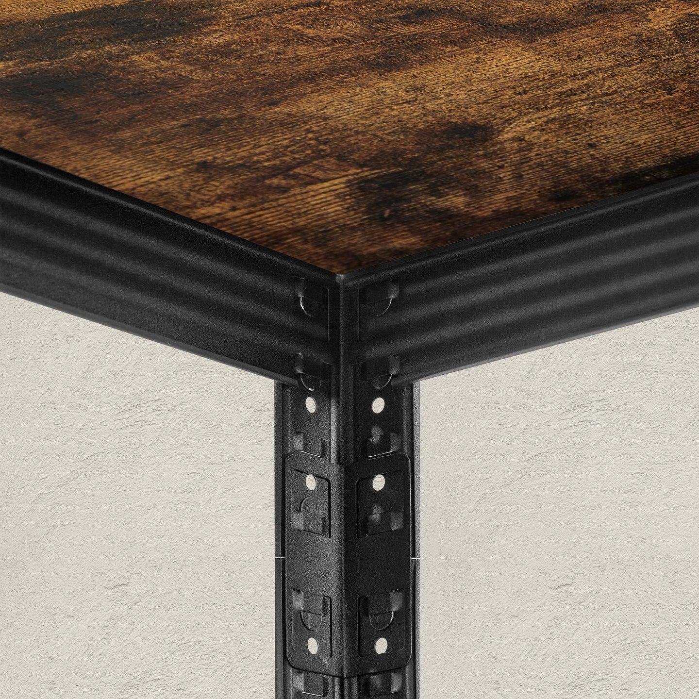 5-Tier Shelving Unit - 400 kg Load Capacity - Steel - Rustic Brown and Black