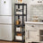 Set of 2 Industrial Shelving Units - Particle Board - Rustic Brown and Black - Adjustable Storage with 400 kg Load Capacity