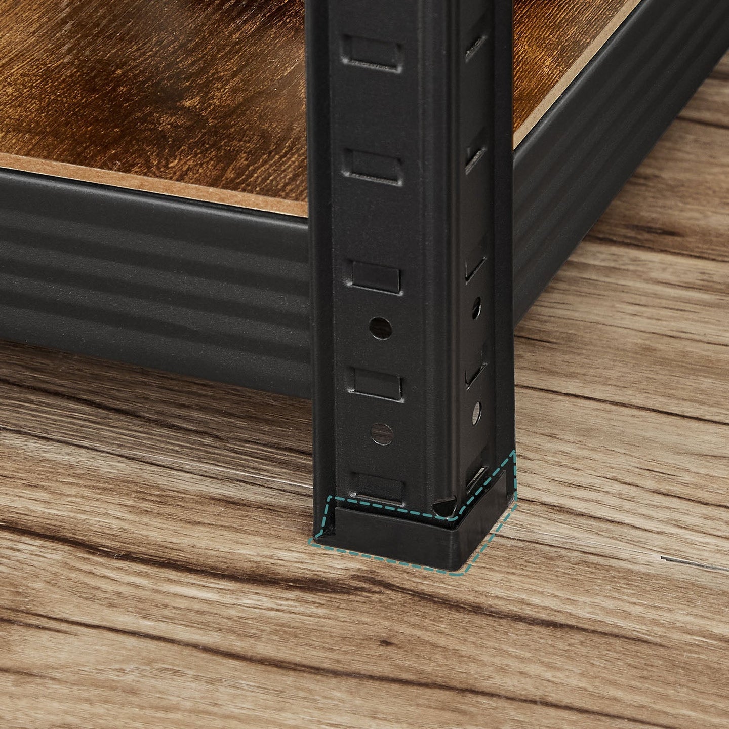 Set of 2 Industrial Shelving Units - Particle Board - Rustic Brown and Black - Adjustable Storage with 400 kg Load Capacity