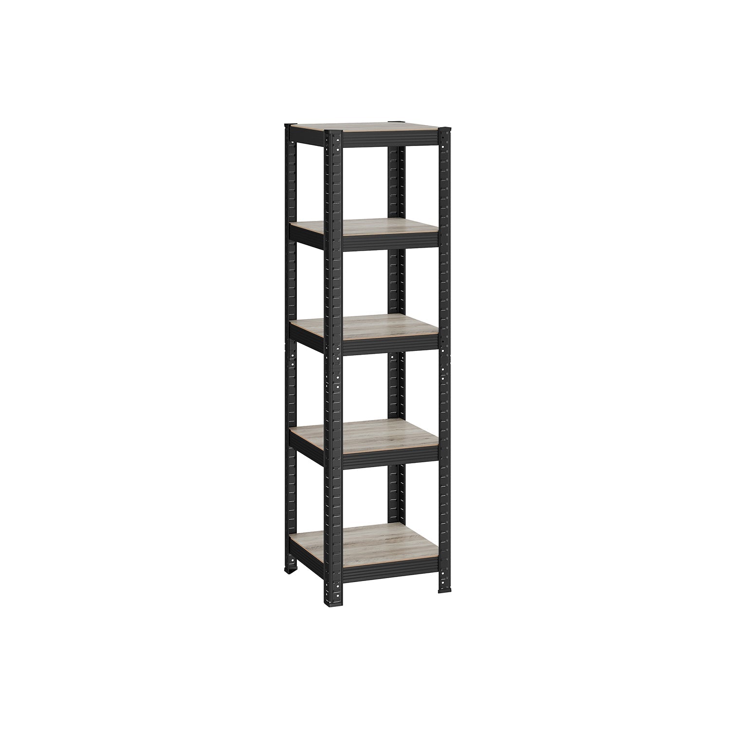 Shelving Unit - Metal - Greige and Black - Adjustable Storage with 400 kg Load Capacity