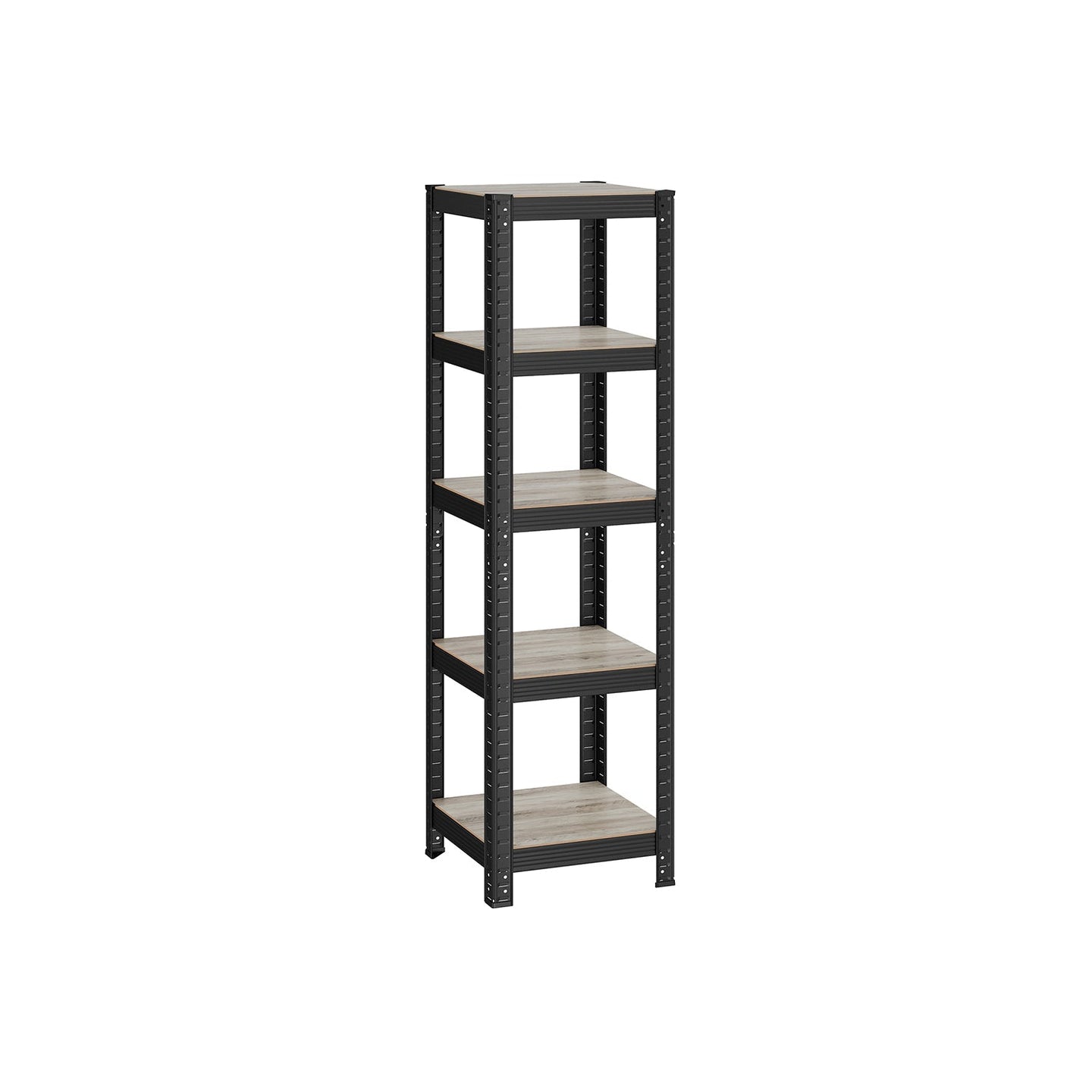 5-Tier Shelving Unit - 400 kg Load Capacity - Steel - Rustic Brown and Black