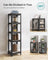 Set of 2 Shelving Units - Metal - Greige and Black - Adjustable Storage with High Load Capacity