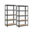 5-Tier Shelving Unit Set of 2 - Steel - Silver - Adjustable Shelves