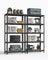 Heavy Duty Shelving Units - Reinforced Steel - Silver - Set of 2 with Adjustable Shelves and 875 kg Load Capacity