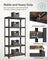 5-Tier Shelving Unit - Steel - Greige and Black - Adjustable Shelves
