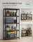 5-Tier Shelving Unit - Steel - Greige and Black - Adjustable Shelves