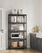 5-Tier Shelving Unit - Steel - Greige and Black - Adjustable Shelves