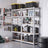 Set of 2 Garage Shelving Units - Steel - Silver - 5-Tier Adjustable Shelves