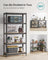 5-Tier Shelving Unit Set of 2 - Steel - Silver - Adjustable Shelves