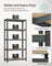 Set of 2 Shelving Units - Reinforced Steel - Dove Grey - 5-Tier Adjustable Storage Racks