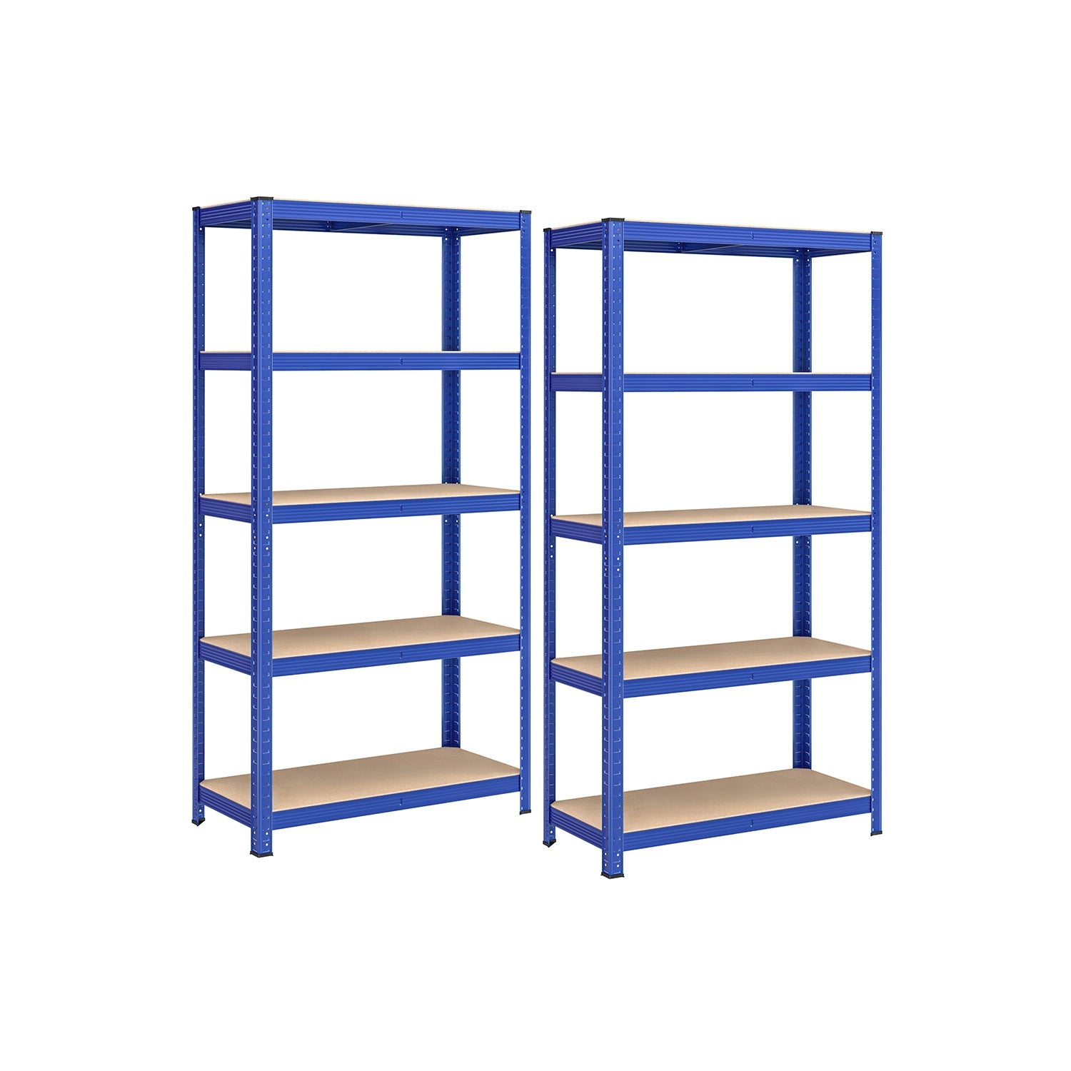 Set of 2 Heavy Duty Steel Shelving Units - 5-Tier Adjustable Design - Silver - Max Load 875 kg