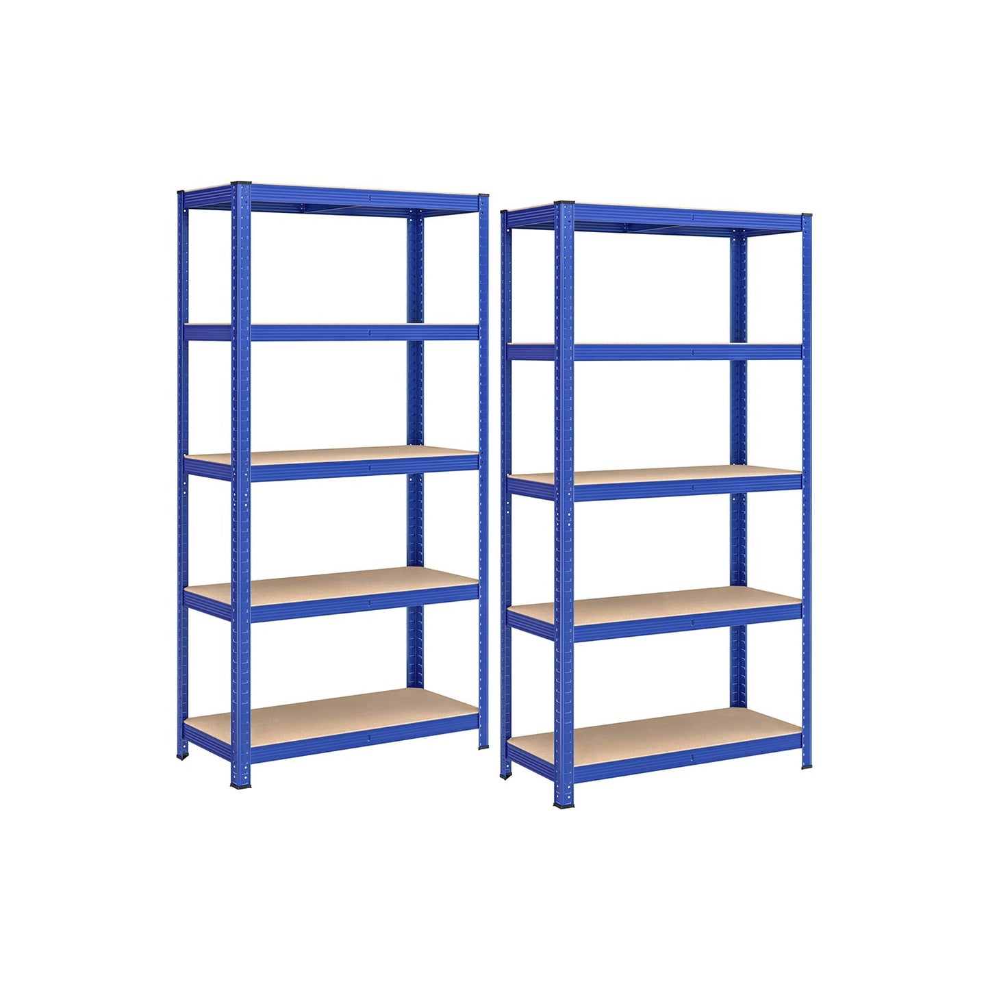 Set of 2 Heavy Duty Steel Shelving Units - 5-Tier Adjustable Design - Silver - Max Load 875 kg