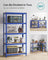 Set of 2 Heavy Duty Steel Shelving Units - 5-Tier Adjustable Design - Silver - Max Load 875 kg