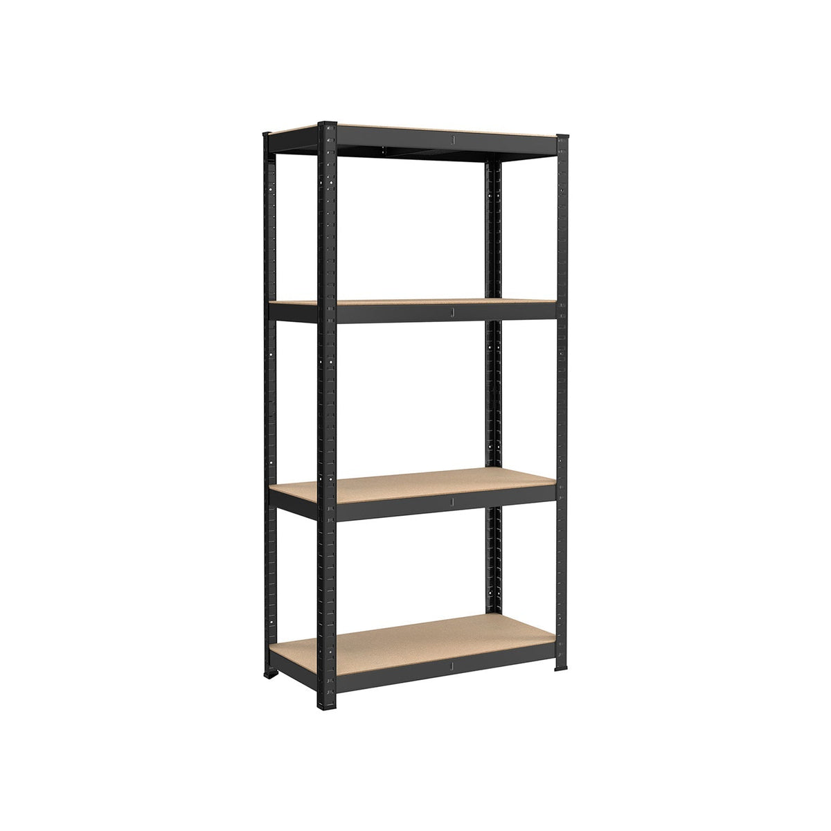 4-Tier Shelving Unit - Steel - Black - 520 kg Capacity