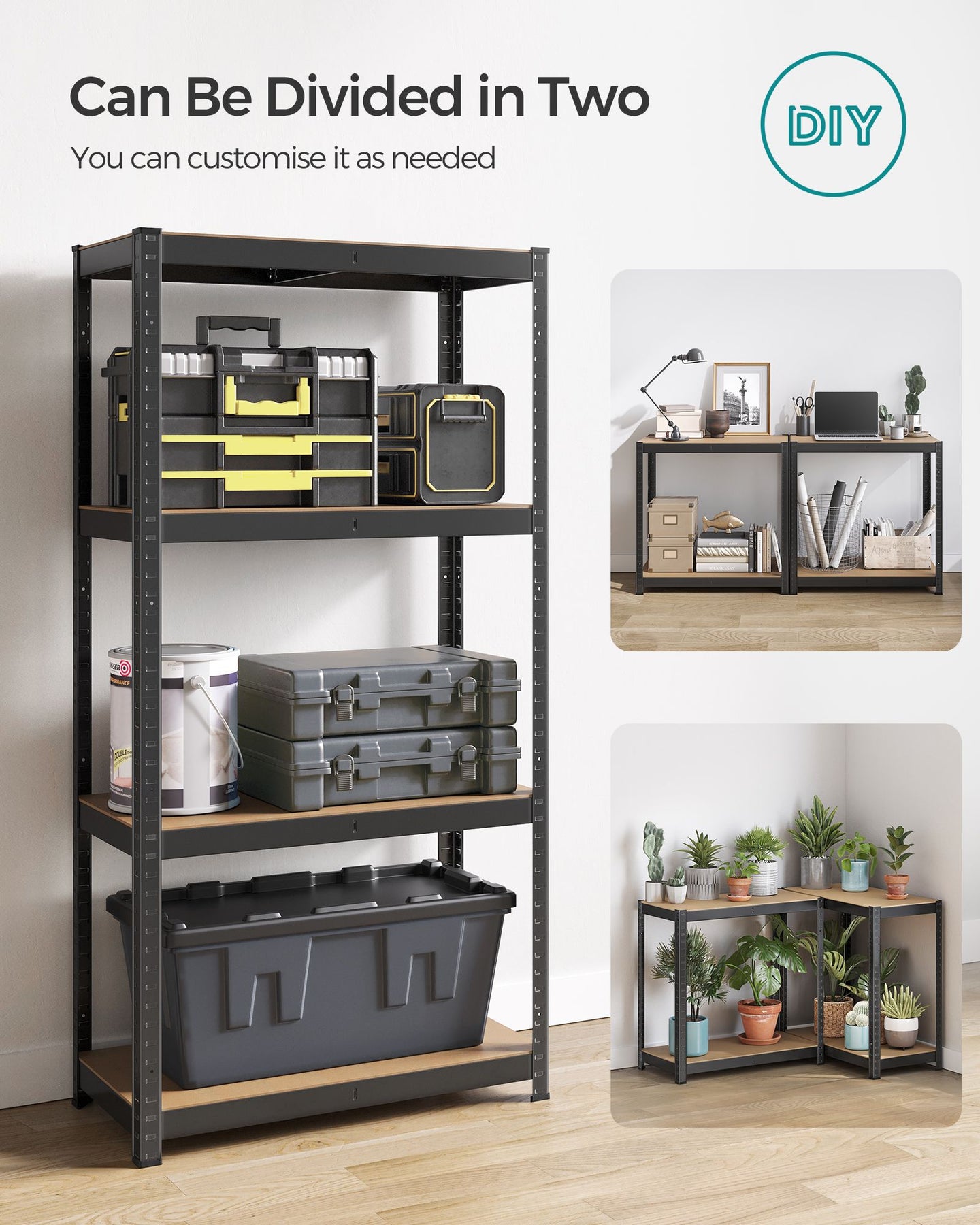 Set of 2 Steel Shelving Units - 4-Tier - Blue