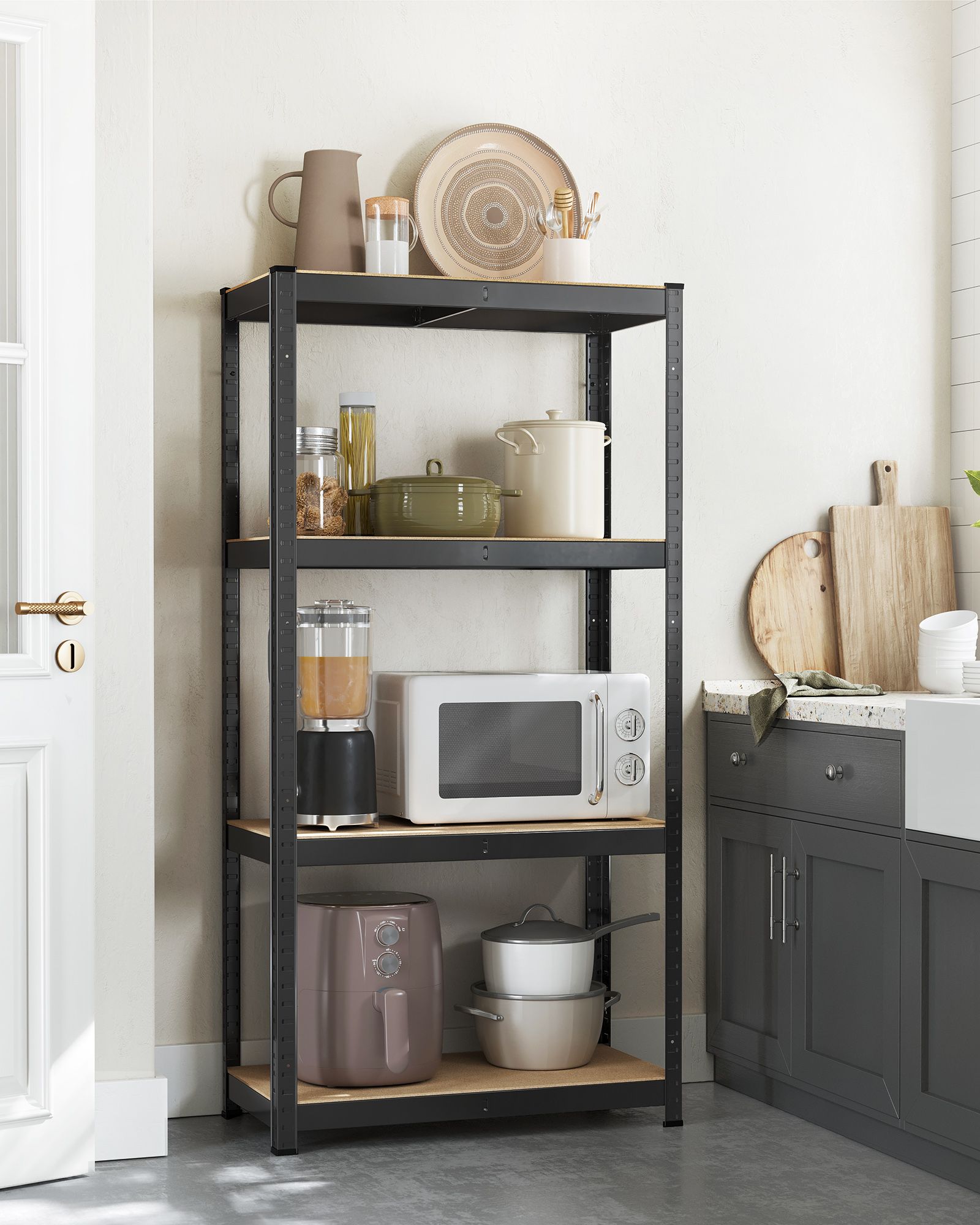 Set of 2 Steel Shelving Units - 4-Tier - Blue
