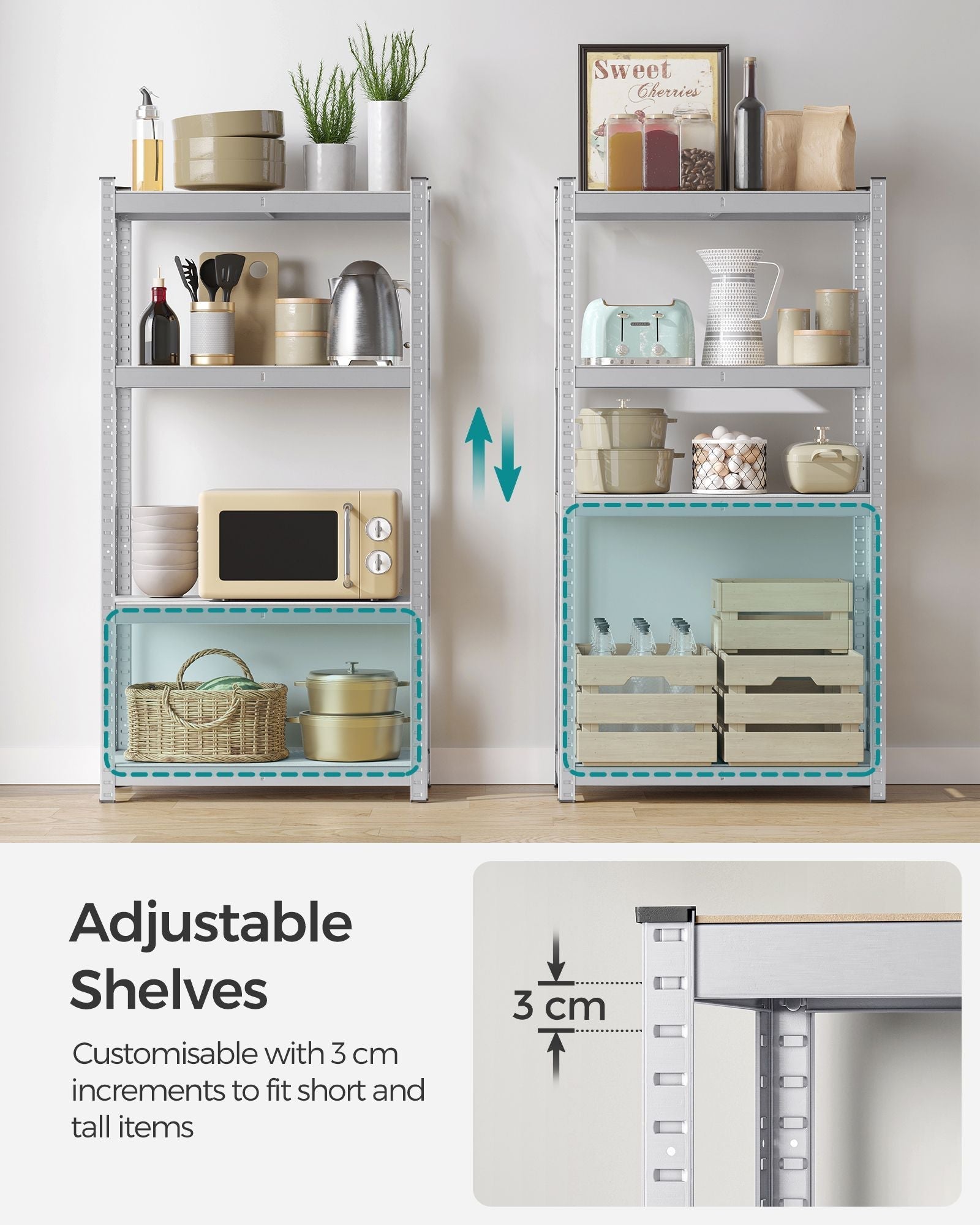 Set of 2 Heavy-Duty Steel Shelving Units - Steel - Blue - Boltless Design